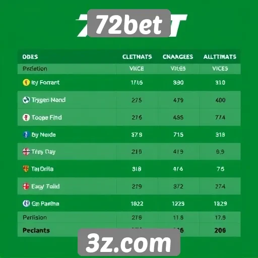 Comparativo de odds do 72bet e concorrentes